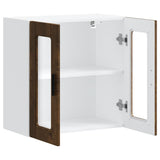 Kitchen Wall Cabinet with Glass Door Porto Smoked Oak 854152