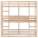 Triple Bunk Bed without Mattress 75x190 cm Small Single Solid Wood Pine 3284260