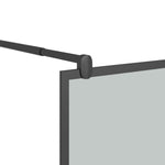 Walk-in Shower Wall 100x195cm Dark ESG Glass Black 151891