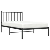 Metal Bed Frame without Mattress with Headboard Black 100x190cm 350858