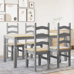 ZNTS 5 Piece Dining Set Panama Grey Solid Wood Pine 3345204