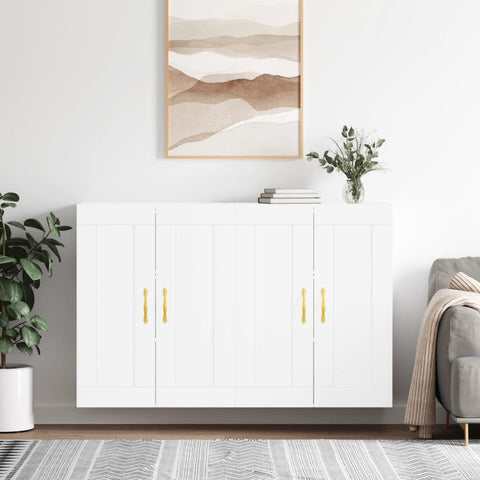 Wall Mounted Cabinets 2 pcs White Engineered Wood 3198049