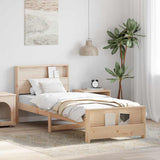 Bed Frame with Headboard Brown 90 x 190 cm Engineered Wood 877248