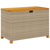 Garden Storage Box Beige 110x55x63 cm Poly Rattan Acacia Wood 366287
