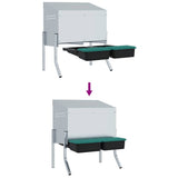 Chicken Nesting Box 2 Compartments with Legs Galvanised Steel 4104903