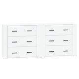 Sideboards 2 pcs White Engineered Wood 3185407