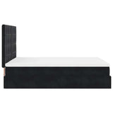 Ottoman Bed with Mattresses Black 140x190cm Velvet 3313471