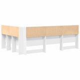Storage Headboard with Shelf White 120 cm Engineered Wood 3335477