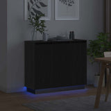 LED Sideboard Black Oak 90 x 32 x 75 cm Engineered Wood 869675