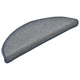 Stair Mats 15 pcs 56x17x3 cm Light Grey and Blue Half Round 322374