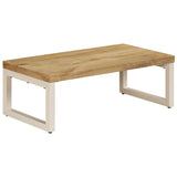 Coffee Table 100x50x35 cm Solid Mango Wood and Steel 247339