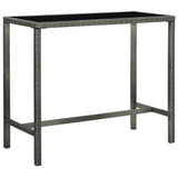 5 Piece Garden Bar Set with Cushions Poly Rattan Grey 3095418