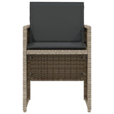 3 Piece Bistro Set with Cushions Light Grey Poly Rattan 365070