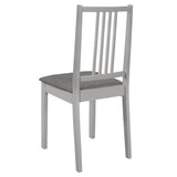 Dining Chairs with Cushions 2 pcs Grey Solid Wood 247638
