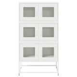 Highboard White 68x39x123 cm Steel 853355
