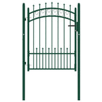 ZNTS Fence Gate with Spikes Steel 100x125 cm Green 146384