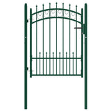 ZNTS Fence Gate with Spikes Steel 100x125 cm Green 146384