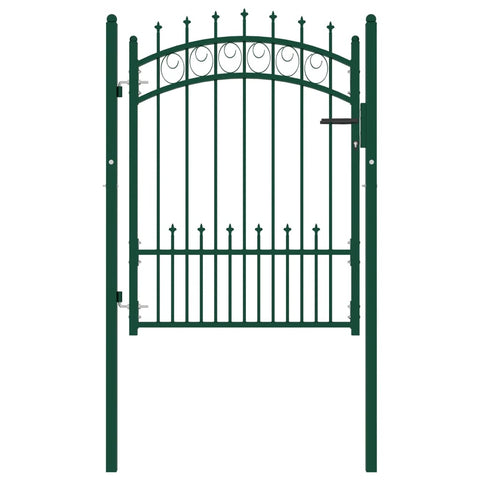 ZNTS Fence Gate with Spikes Steel 100x125 cm Green 146384