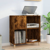 Record Cabinet Smoked Oak 84.5x38x89 cm Engineered Wood 831994