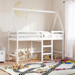 ZNTS Loft Bed with Ladder and Roof without Mattress White 90x200 cm 3282105