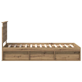 Bed Frame Artisian Oak 75 x 190 cm Solid Pine Wood 3409425