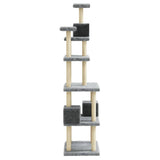 Cat Tree with Sisal Scratching Posts Light Grey 188 cm 171489