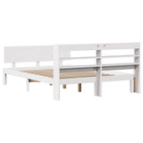 Bed Frame with Headboard without Mattress White 135x190 cm Double 3306818