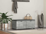 Hall Bench with Cushion with Door Concrete Grey 80 x 38 x 46 cm 891483
