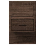 ZNTS Wall-mounted Bedside Cabinet with LED Lights Brown Oak 848169