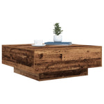ZNTS Coffee Table with LED Lights Old Wood 80x80x31 cm 863000