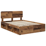 Bed Frame with Headboard Old Wood 160 x 200 cm Solid Pine Wood 3412058