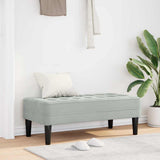 Bench with Cushion Light Grey 113 x 57 x 39 cm Velvet 42001947