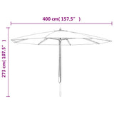 Garden Parasol with Wooden Pole Bordeaux Red 400x273 cm 363179