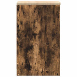 Garage Storage Cabinet Smoked Oak 30x51x85 cm Solid Wood Pine 860557