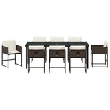 Garden Dining Set 9 pcs Brown Poly Rattan 3380728