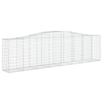 ZNTS Arched Gabion Baskets 8 pcs 400x50x100/120 cm Galvanised Iron 3145962
