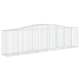 ZNTS Arched Gabion Baskets 8 pcs 400x50x100/120 cm Galvanised Iron 3145962