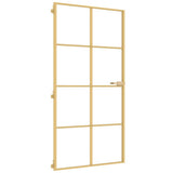 Interior Door Slim Golden 102.5x201.5 cm Tempered Glass and Aluminium 155143