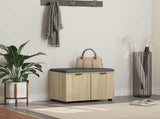 Hall Bench with Cushion with Shelf Sonoma Oak 60 x 38 x 46 cm 891474