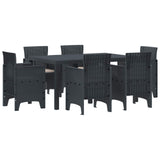 Garden Dining Set 7 pcs Anthracite Polt rattan 3378553