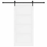 Sliding Door ORKDAL 93 x 202 cm Engineered Wood White and Black 3450272