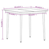 Dining Set Oak and Black PE rattan Medium Stackable Dining Set 3099173