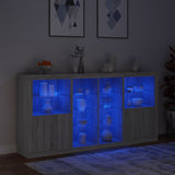 Sideboard with LED Lights Grey Sonoma 202x37x100 cm 3209189