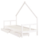 Kids Bed Frame with Drawers White 80x200 cm Solid Wood Pine 834550
