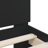 Bed Frame Black Engineered wood Double Modern Bed Frame 3207435