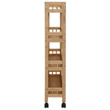 Kitchen Trolley with Wheels Natural 60 x 18 x 97 cm Bamboo 42028298