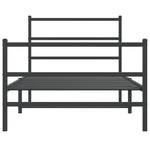 Metal Bed Frame without Mattress with Footboard Black 100x190cm 355377