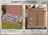 34 x 69.5cm Garden Planter Box, with Back Trellis, Brown T3398P322141