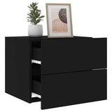 Wall-mounted Bedside Cabinet Black Engineered wood Standard 836814
