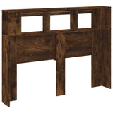 LED Headboard Smoked Oak 140x18,5x103,5 cm Engineered Wood 837348